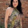 Leopard Print Halter Neck Dress - Image 2