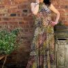 Leopard Print Halter Neck Dress