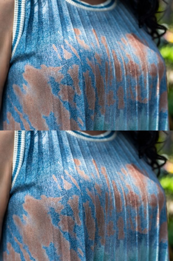 Blue Pleated Dress - Image 6