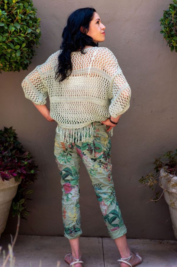 Floral Olive Green Pants - Image 5