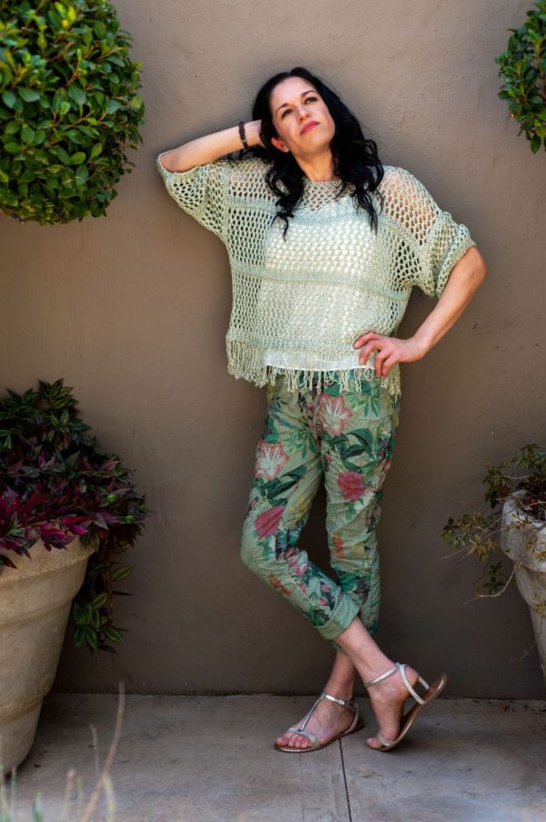 Floral Olive Green Pants - Image 2