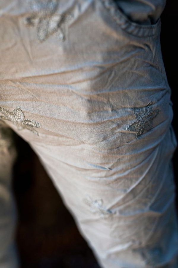 Olive Flower Embroidery Pants - Image 6