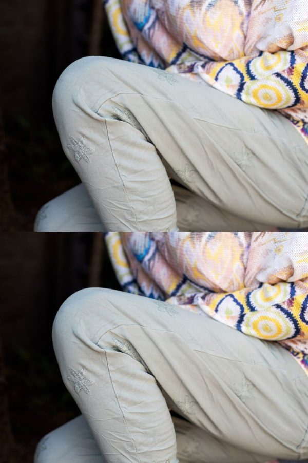 Olive Flower Embroidery Pants - Image 4