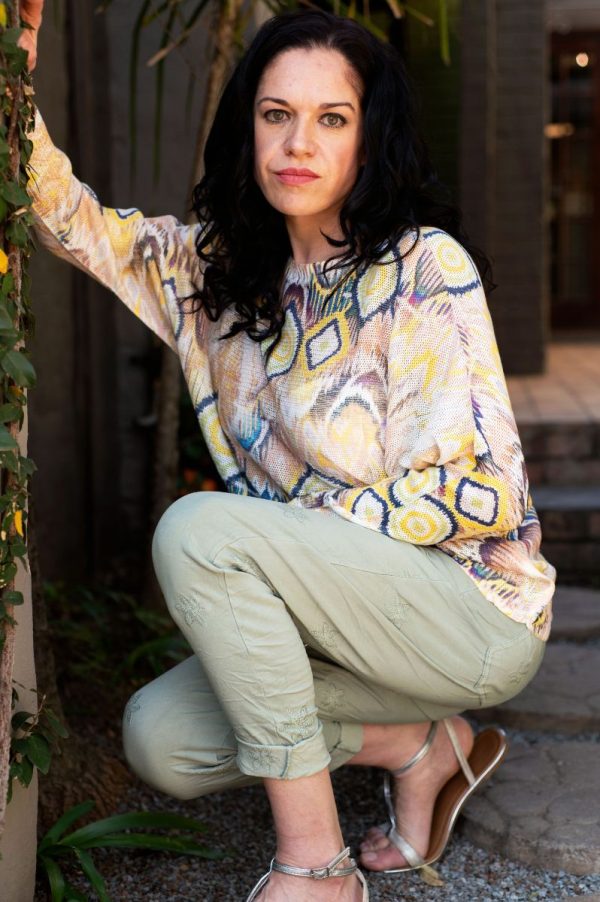 Olive Flower Embroidery Pants - Image 2