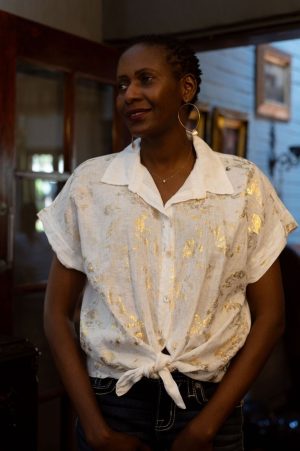 White & Gold Foil Top