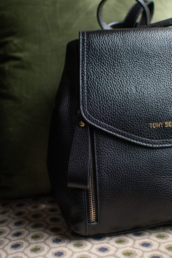 Black Leather Backpack - Image 3