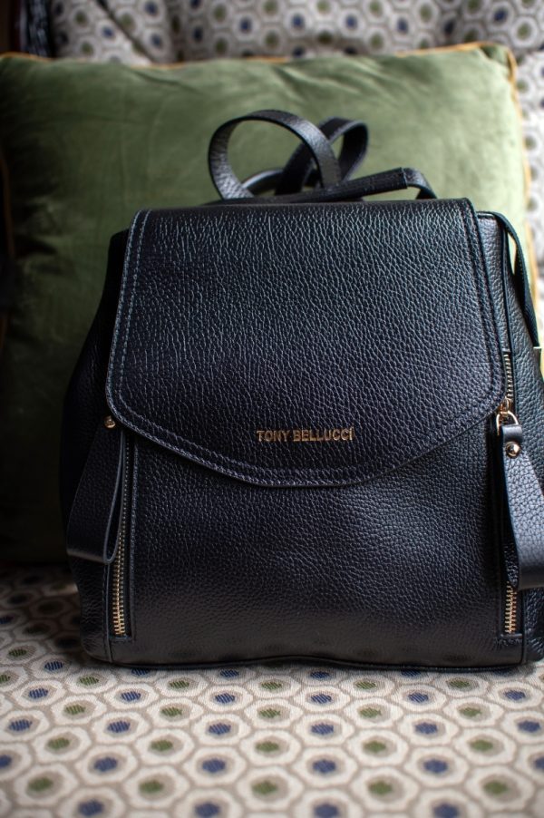 Black Leather Backpack