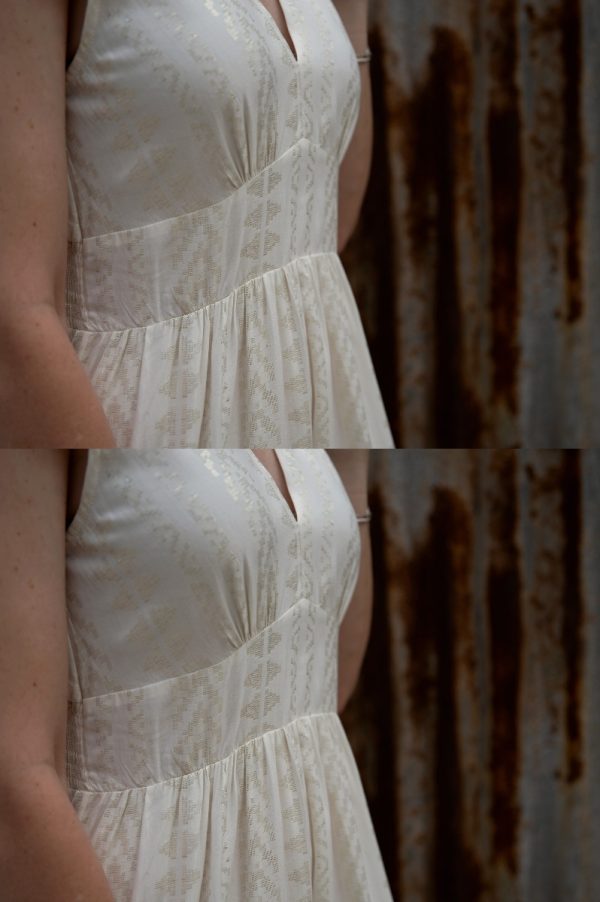 White and Silver Lining Maxi Dress - Image 3
