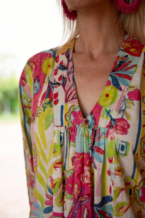 Multi Floral Pink Dress - Image 6