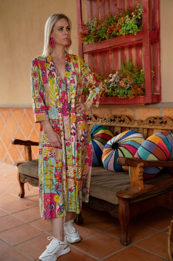 Multi Floral Pink Dress - Image 3