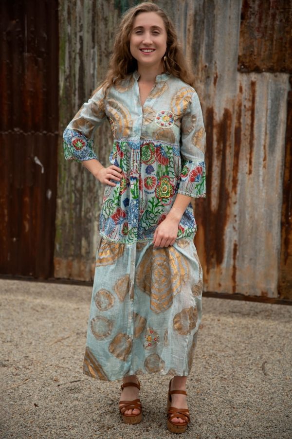 Golden Bloom Maxi Dress
