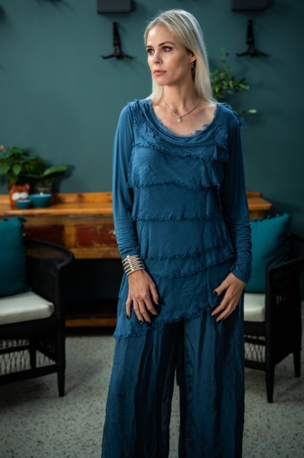 Blue Silky Pants