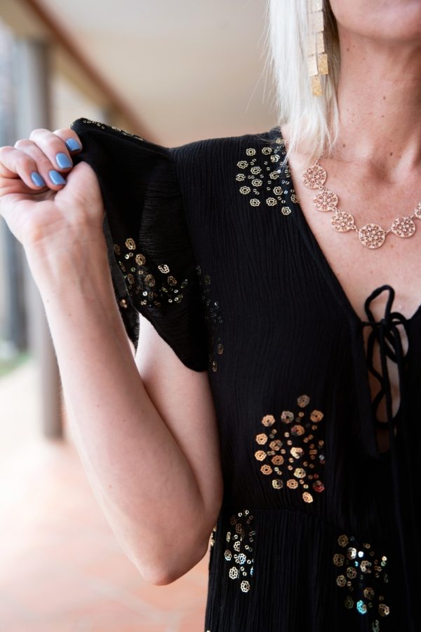 Black Sequin Dress - Image 6
