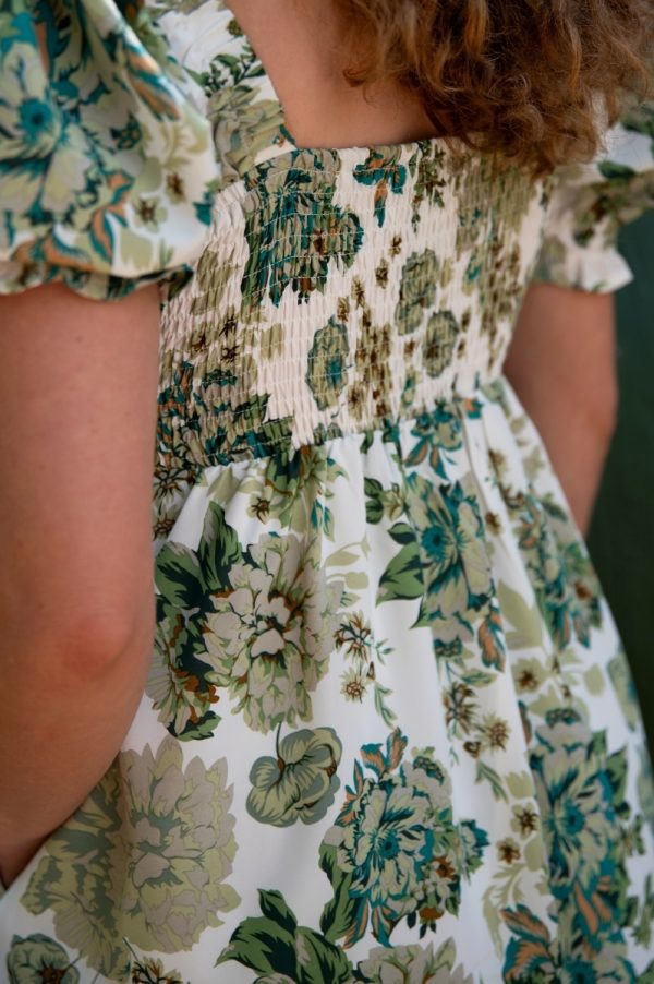 Green Floral Midi Dress - Image 4