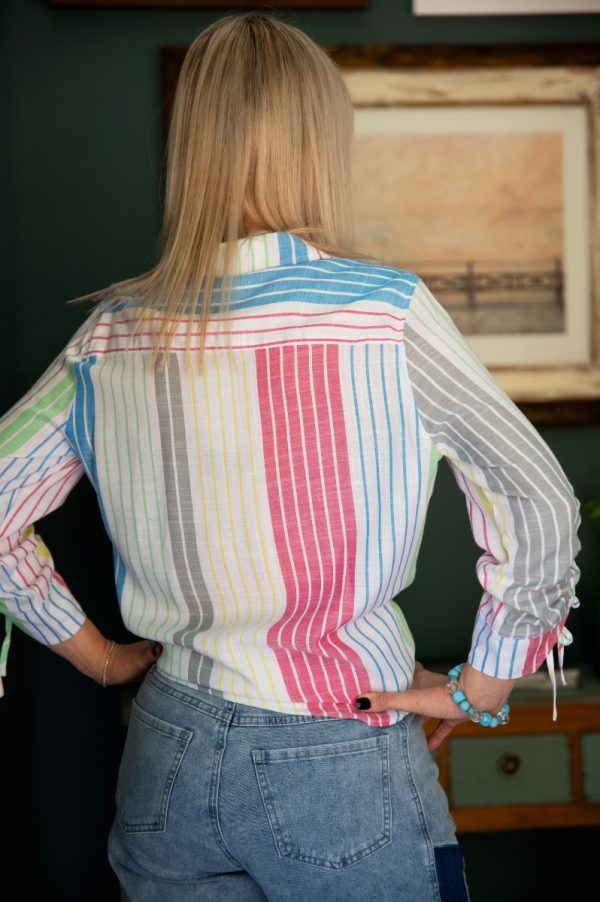 Striped Three Quarter Sleeve Top - Image 2