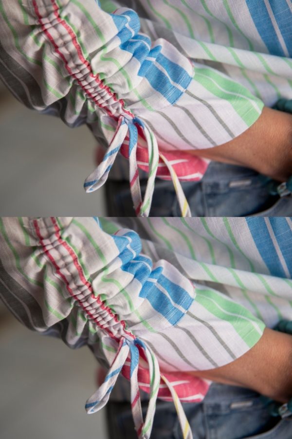 Striped Three Quarter Sleeve Top - Image 5