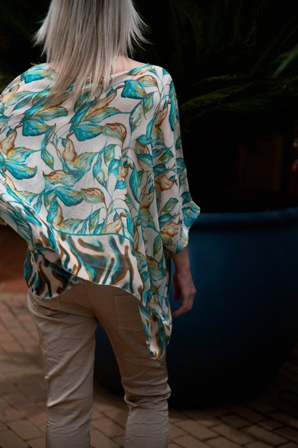 Verdant Breeze Silk Wide Top - Image 6