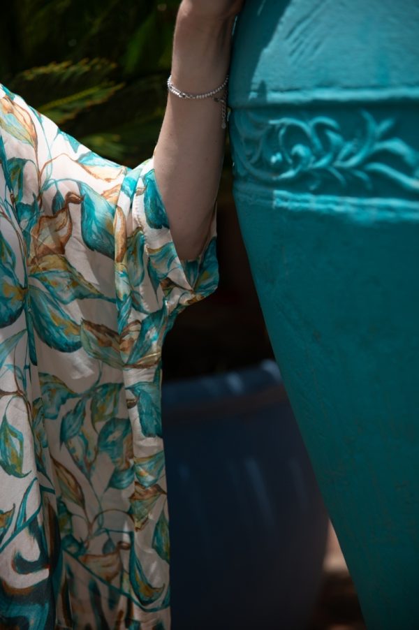 Verdant Breeze Silk Wide Top - Image 4