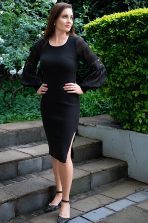 Floral Elegance Black Dress