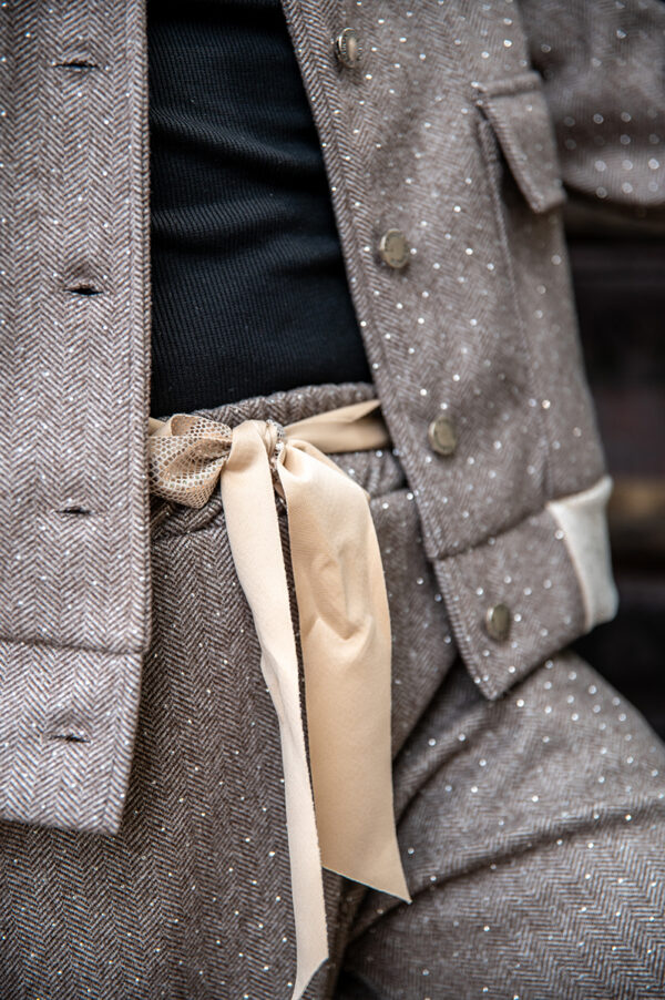 Taupe sparkle pants - Image 3