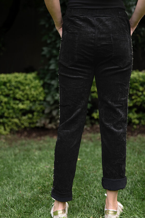 Black Suede Detail pants - Image 2