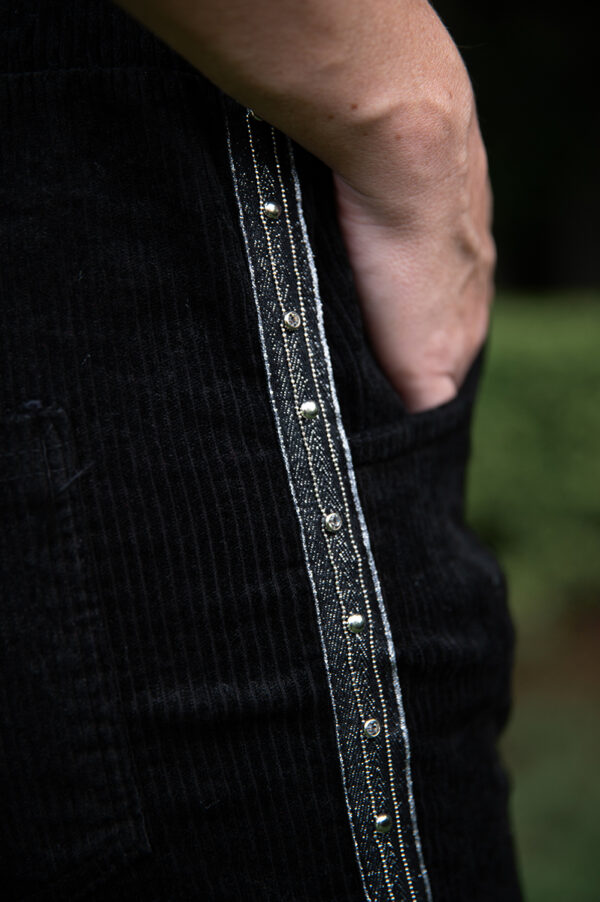 Black Suede Detail pants - Image 3