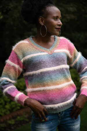 Pastel stripe knit