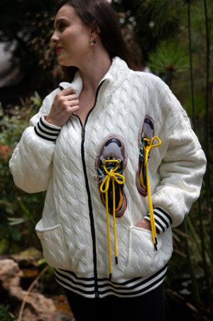 Lace up Knit jacket