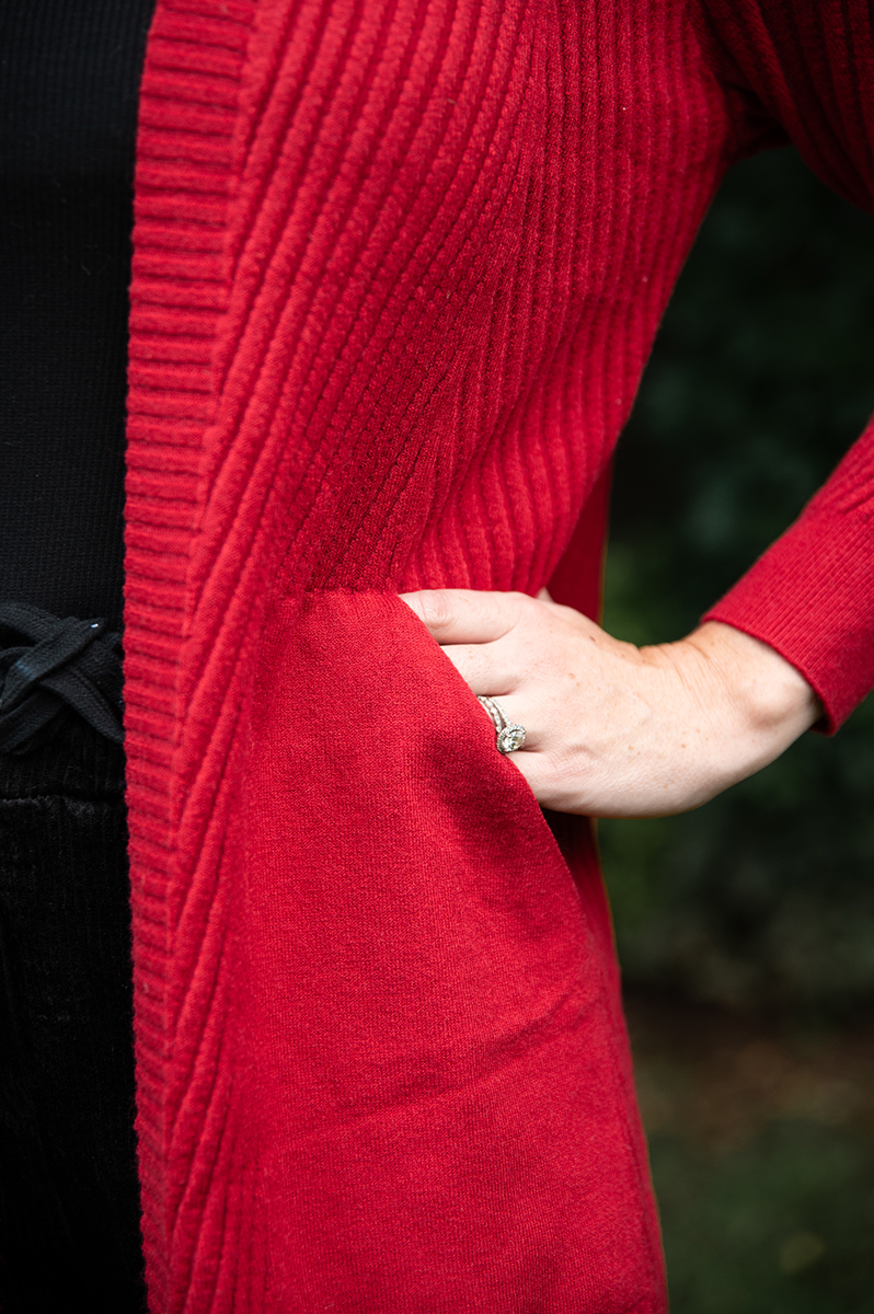 Rib styled cardigan with pockets Rib styled cardigan with pockets - Image 4